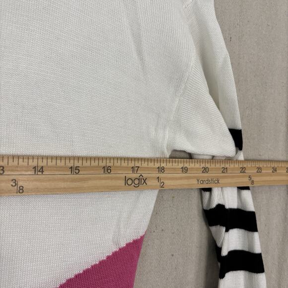White House Black Market Womens Color Block Asymmetrical Sweater Size M Striped - Picture 4 of 8